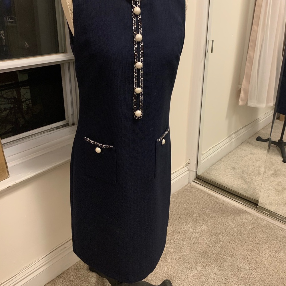 Pearl and silver accented Shift dress